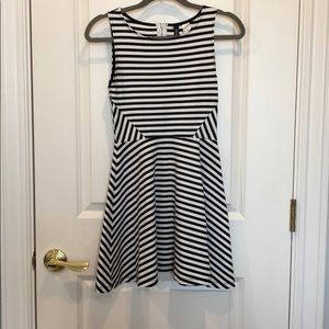 Striped fit and flare dress